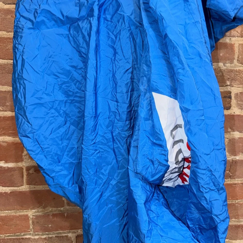 Blue Nylon Travel Hammock with Red Accents
